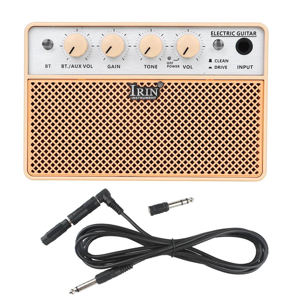 

IRIN 10 Вт небольшой электрогитарный усилитель мини портативный гитарный динамик для ежедневной практики уличные выступления перезаряжаемый