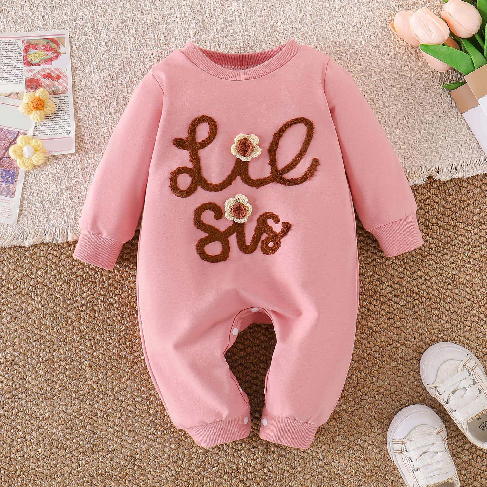 

2025 Newborn Outfit New Long Sleeve Sweatshirt Romper Jumpsuit Baby Clothes Fashion Printed Casual Daily Apparel For Kids