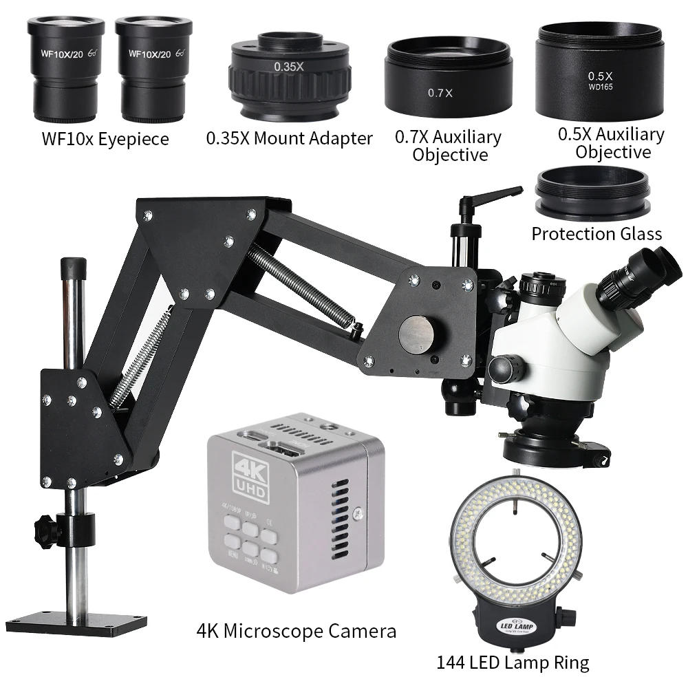 4K Camera 3.5X-90X Magnification Multi-Directional Gem Microscope Micro-Setting Microscope  jewelry Diamond setting microscope