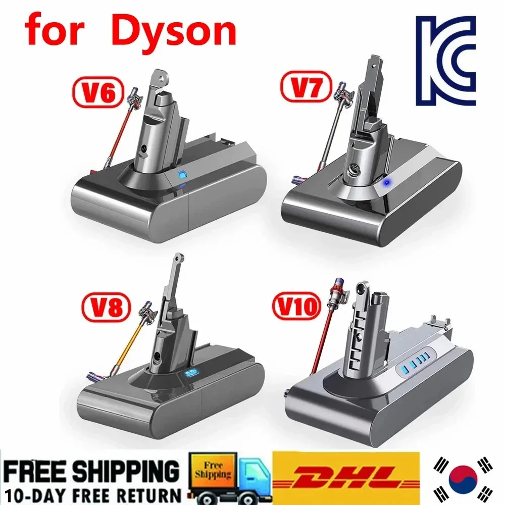 8000mAh Rechargeable Lithium Battery – for Dyson V6 V7 V8 V10 SV10 SV11 SV12 SV09 DC58 Vacuum Cleaner Sony Compatible Durable