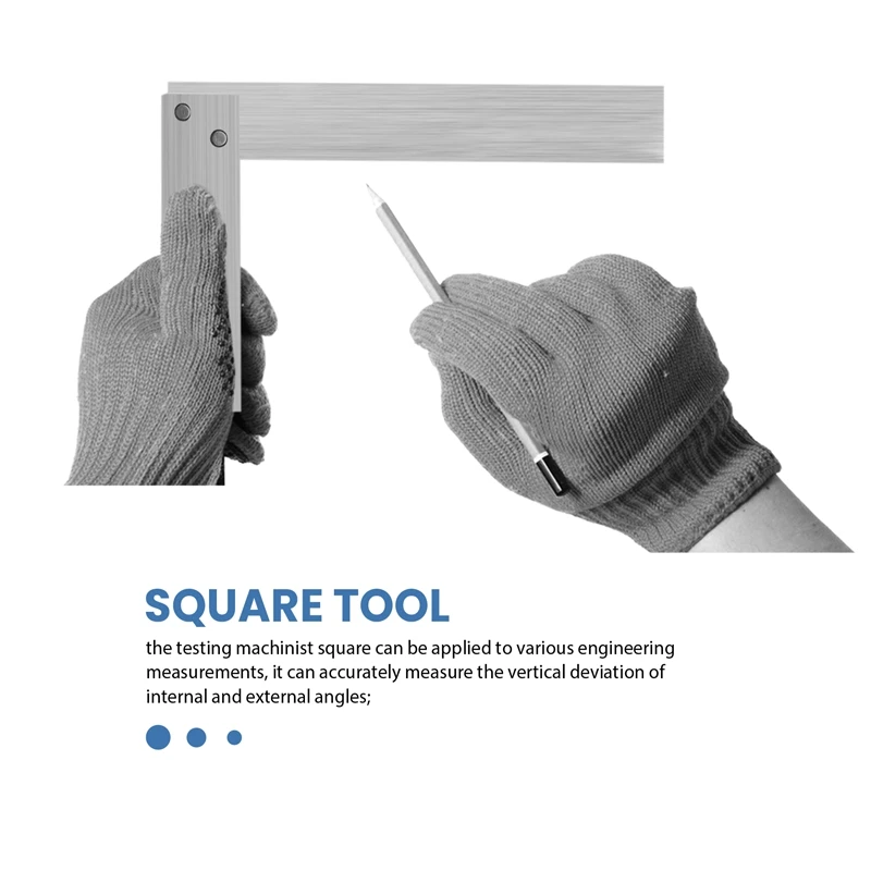 Set quadrato per macchinista, quadrato per ingegnere meccanico quadrato da 2 pollici, 3 pollici, 4 pollici e 5 pollici, strumento quadrato a Base larga