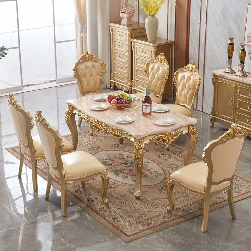 

Unique Luxury Gold Dining Table 6 Person Modern Wooden Restaurant Dining Table Living Room Kitchen Mesas De Comedor Furniture