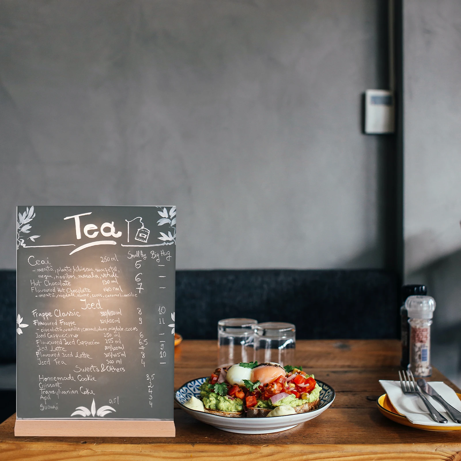

Lightweight Acrylic Sign Holder With Wooden Base Reusable Price Display Stand Ideal For Supermarkets And Retail Stores