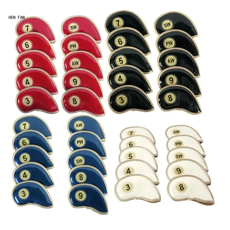 

10pcs PU Leather Durable Headcover Golf Sports Accessories Putter Protector M89D