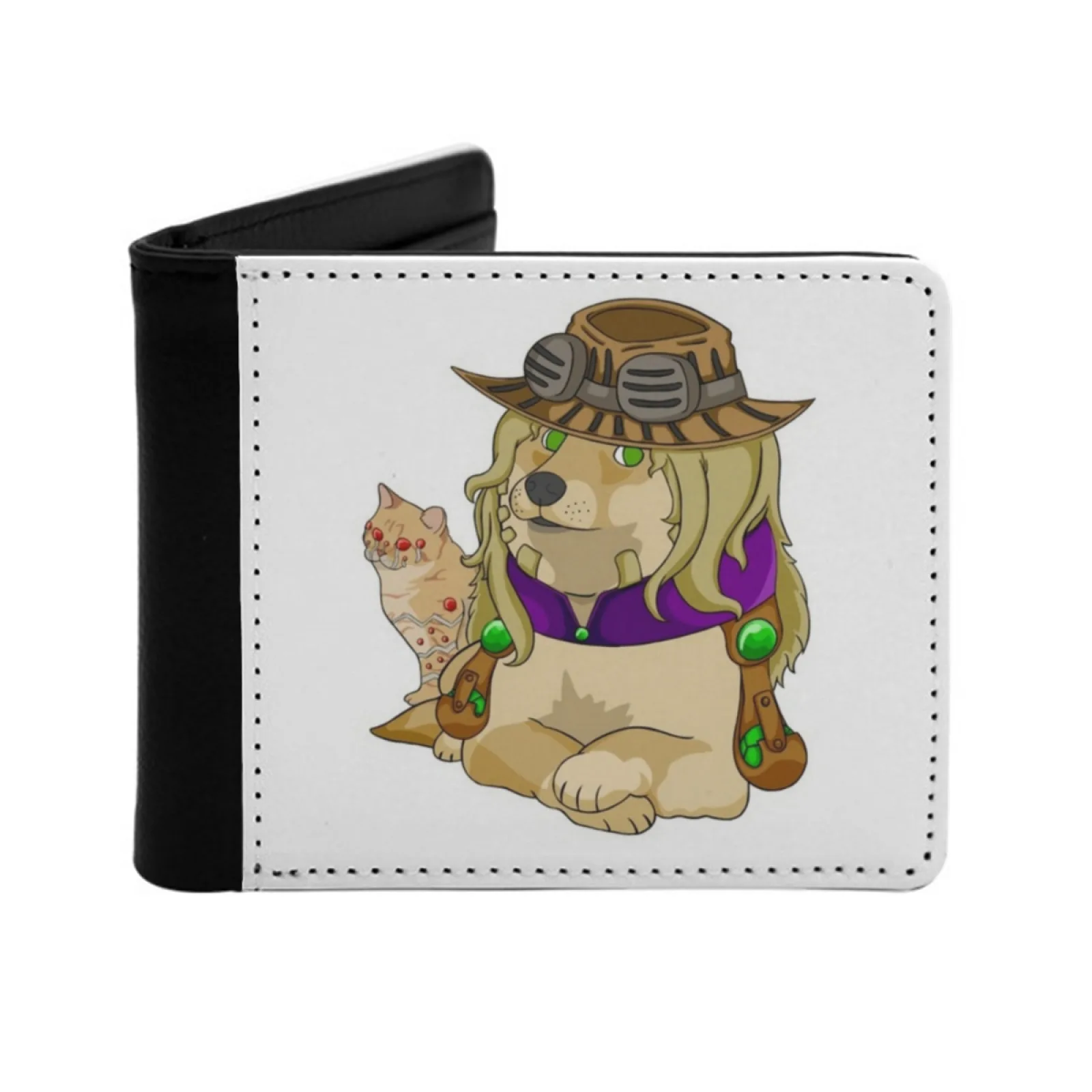 Doge Gyro Zeppeli Men Wallets Card Man Wallet Short Purse Bi-Fold Personalized Purses Doge Gyro Zeppeli Jojos Anime Sleeve