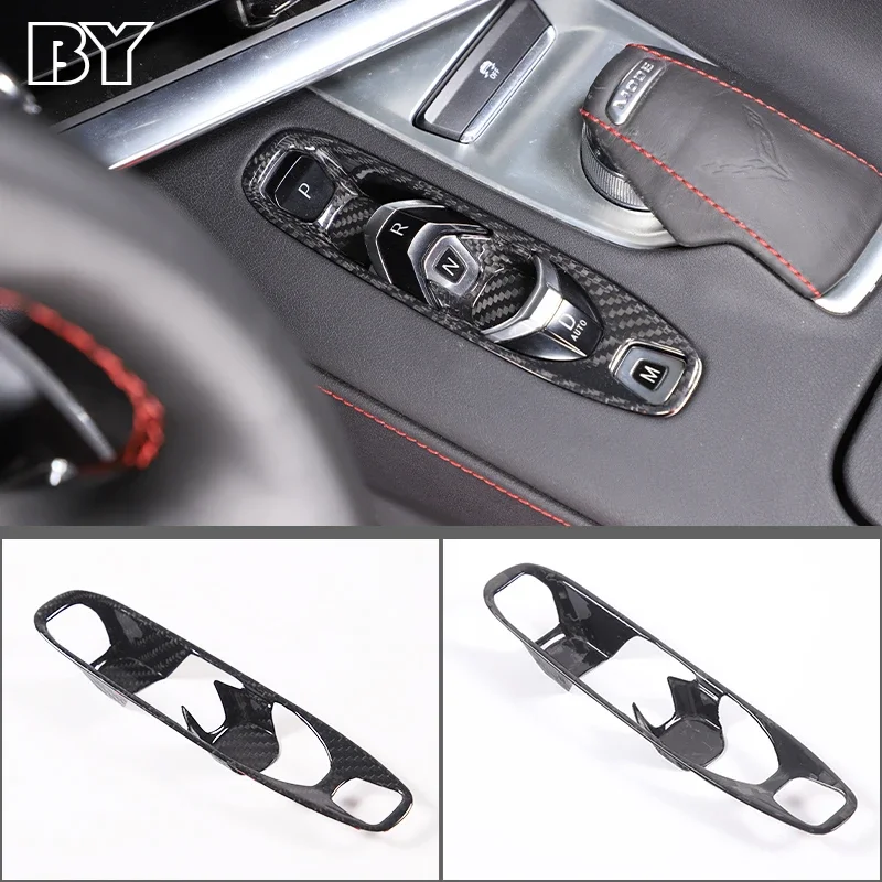 

For Corvette C8 2020-2023 Car Shift Panel Indicator Frame Decorative Cover Sticker Real Carbon Fiber Accessories