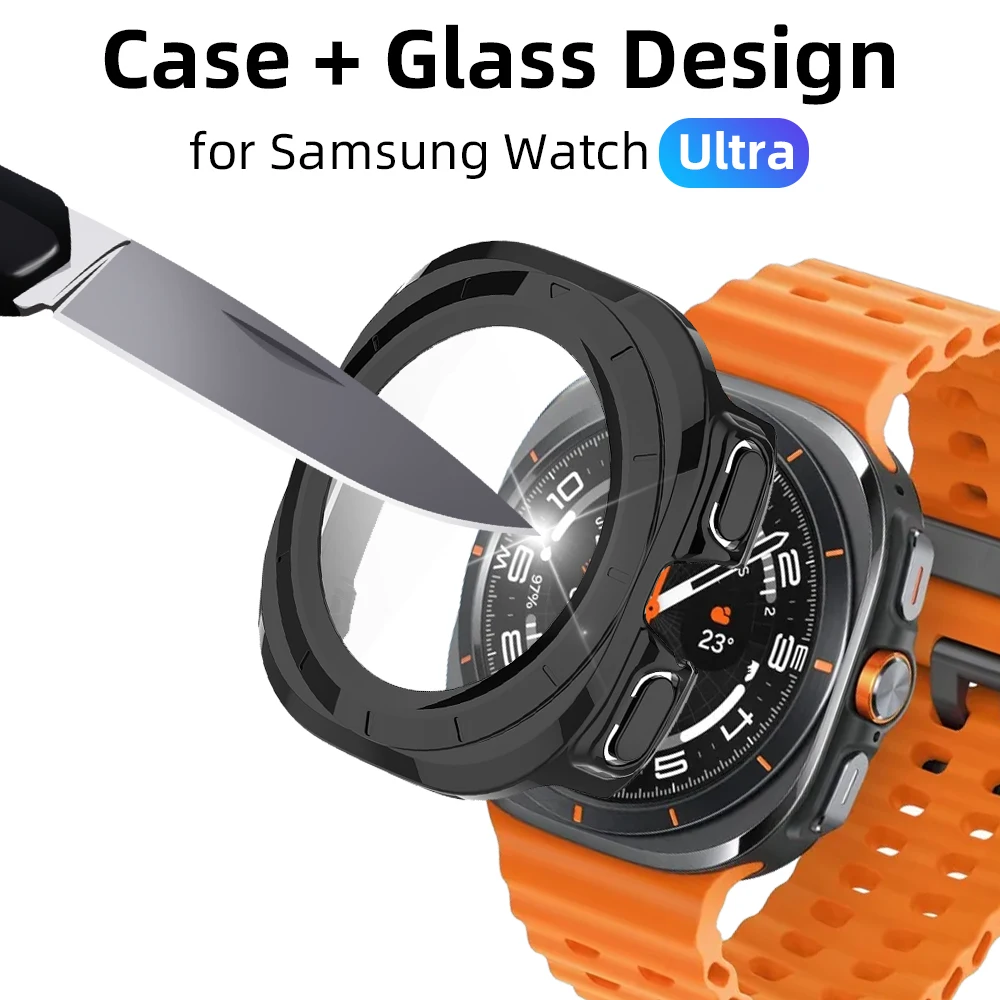 

Case + Screen Protector for Samsung Galaxy Watch 7 Ultra 47mm Bumper Protective Case With Anti-scratch Glass Film Accessories