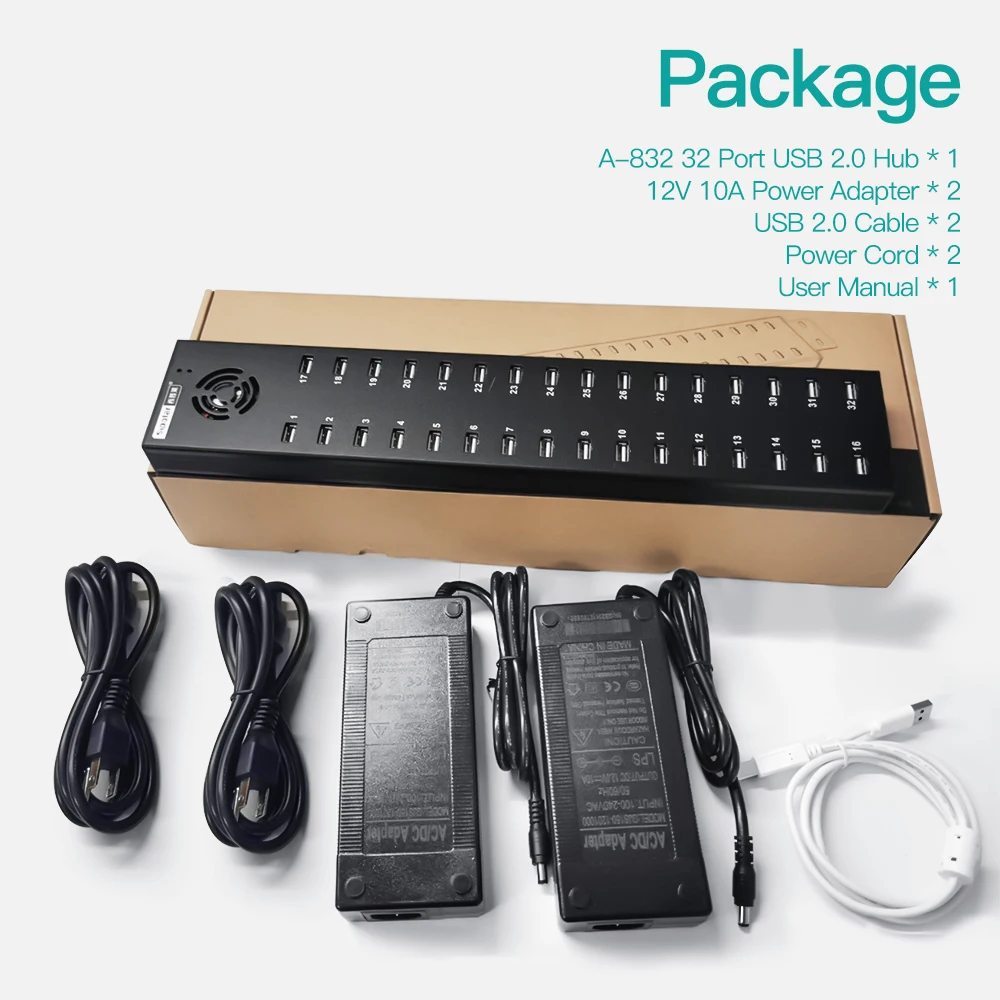 Sipolar  A-832 Usb Hub 240W USB Charging Station 1.5A Charging for Phones Tablets 32 Ports USB 2.0 Hub