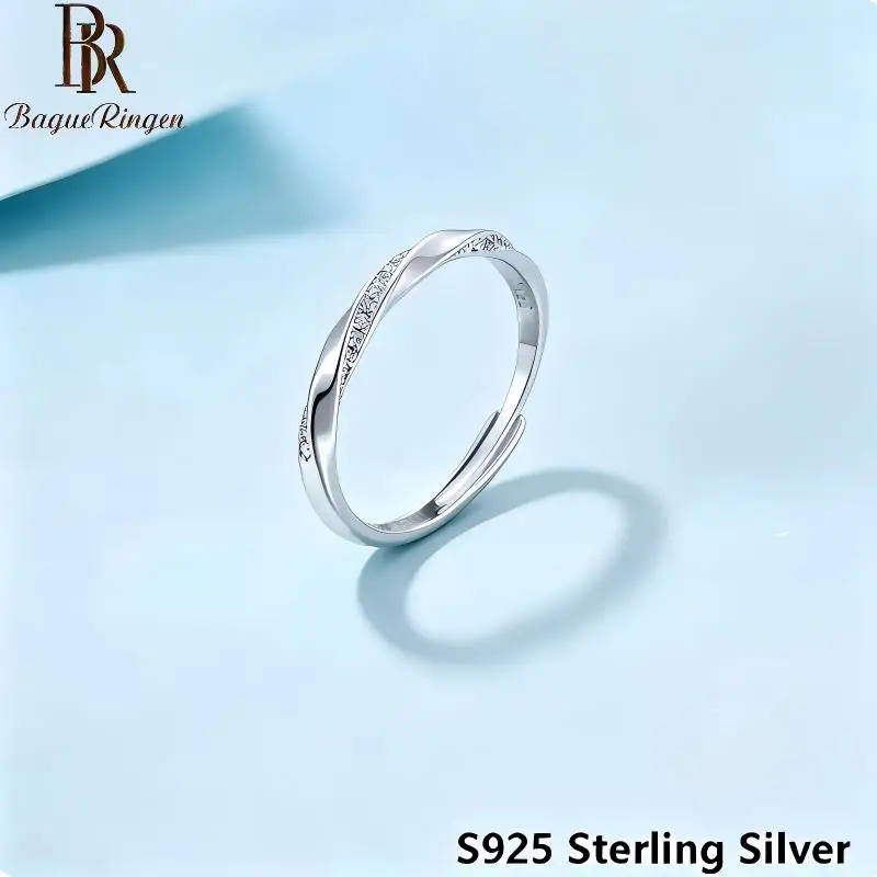 S925 Sterling Silver Couple Rings,Minimalist Luxury Infinite Love Design, Unisex Matching Bands, Ideal Engagement & Promise Gift