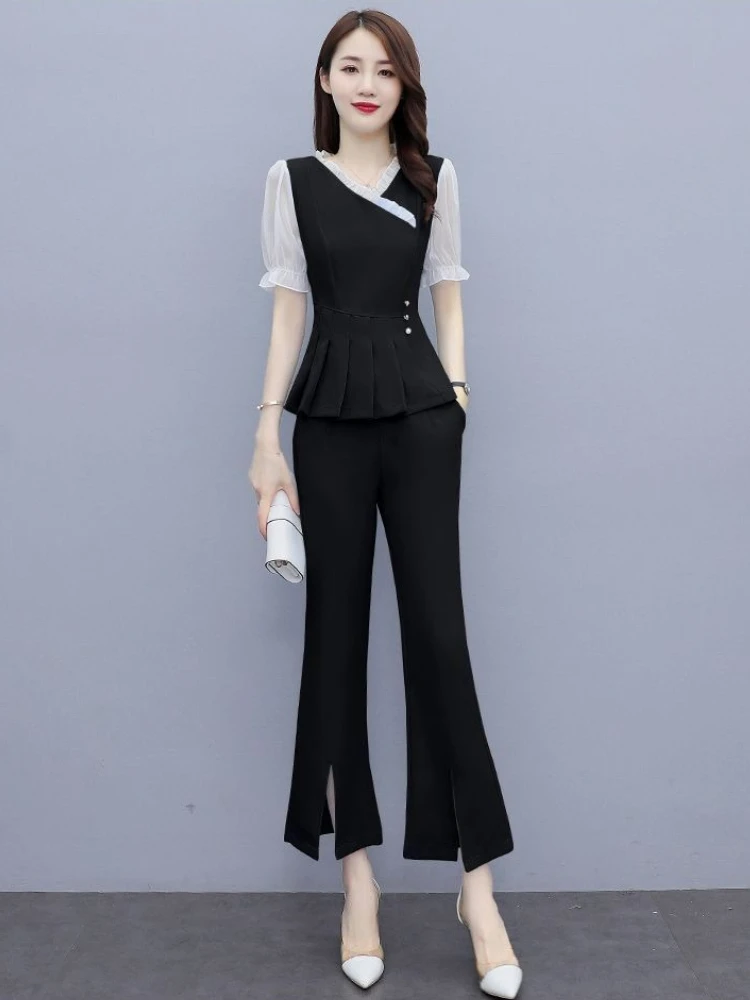 

Office Professional Pant Sets for Women 2 Pieces Wear To Work Clothes Clothing Trend 2025 New in Matching Groups Trousers Woman