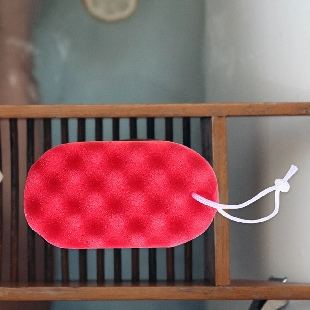 

6Pcs Bath Sponge Shower Exfoliating Pouf Soft Scrubber Portable Lightweight Body Brush Hanging Rope Bathing Cleaning Spa