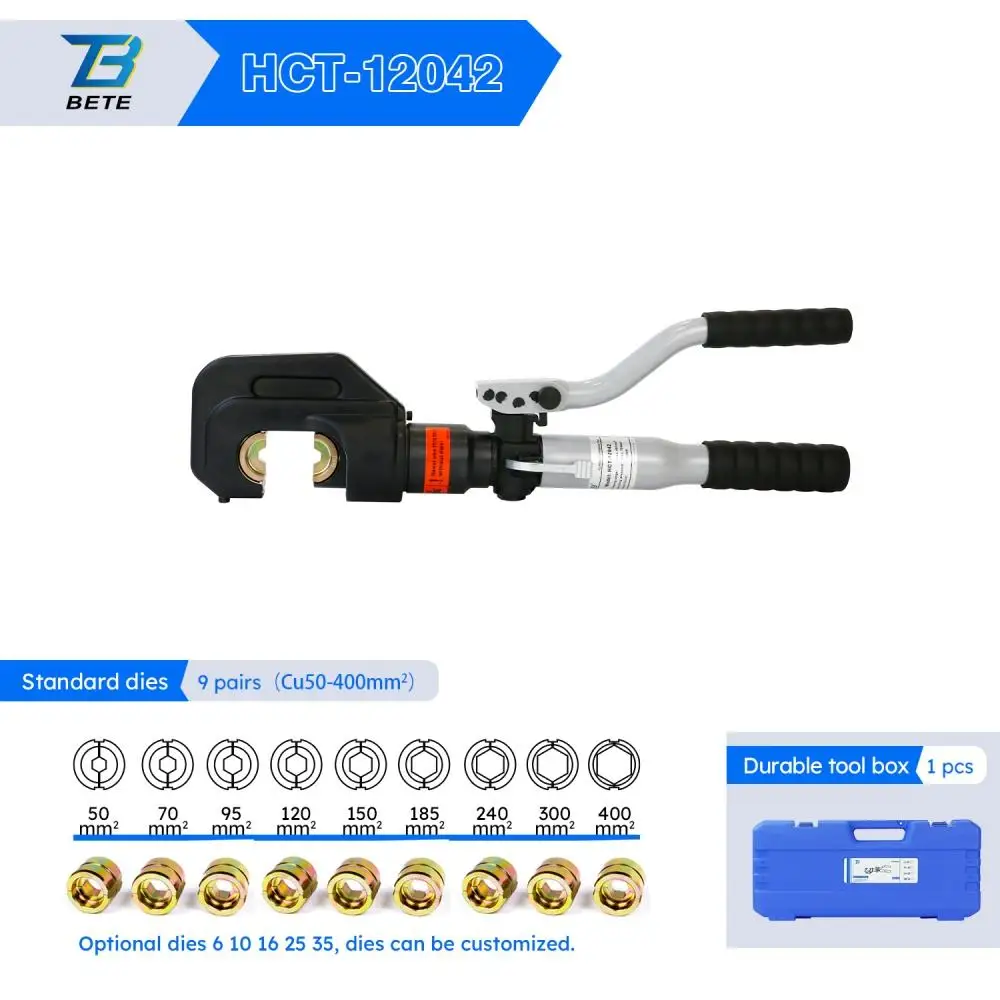 -12042 Manual Hydraulic Crimping Tool 12t 700bar Cu50-400mm2 C Shape 42mm 350 Deg