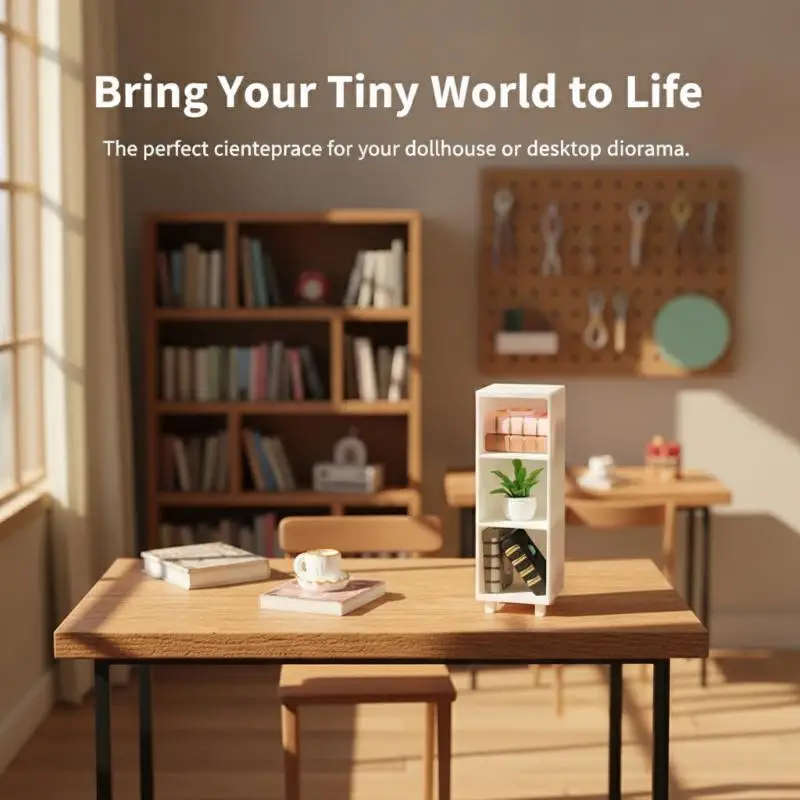 1Pcs Storage Cabinet Locker Ornament 1:12 Dollhouse Miniature Bookshelf Bookcase Model Furniture Decor Toy
