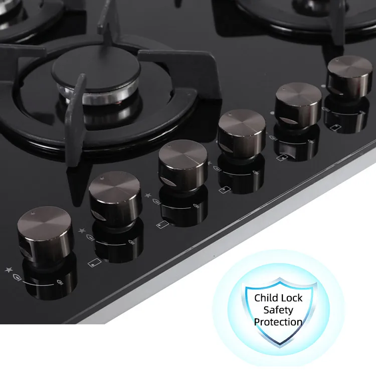 Gas Cooker 6 Burner Cooktops Kitchen Gas Hobs Cooking Stove Built in Gas Hob With Flameout Protection