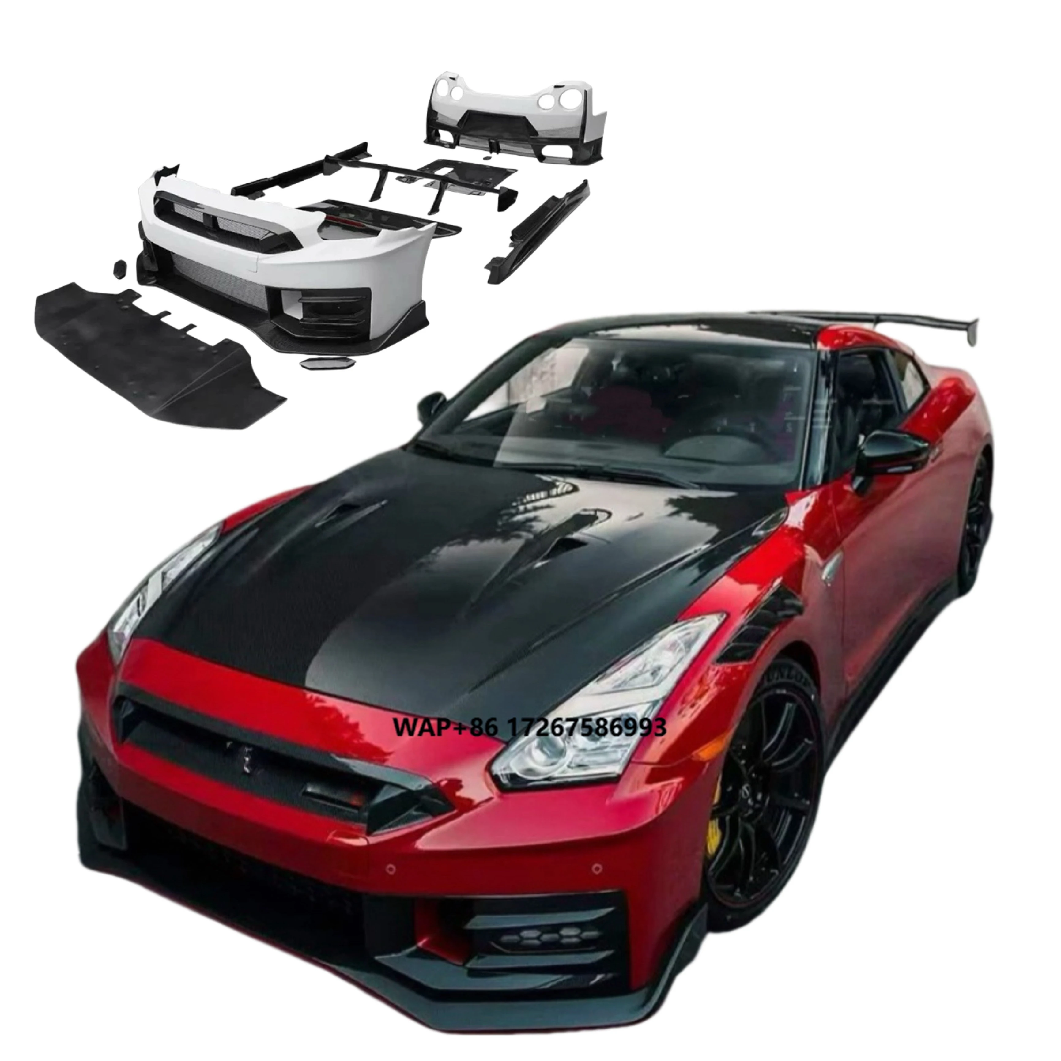 For Gtr R35 Upgrade 2024 Nismo Style Front Bumper Rear Bumper Side Skirt Spoiler Wide Body Kit