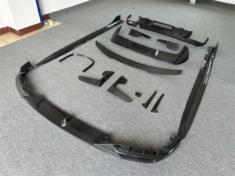 LANOUT LD Style Forged Carbon Fiber Black Polished Perfect Fit 1set Body Kit for X5M F95 Front Lip Rear Diffuser Side Skirts
