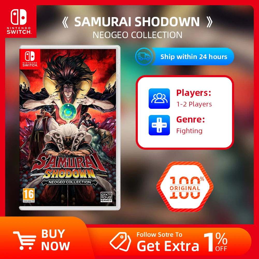 Nintendo Switch Game Deals - SAMURAI SHODOWN NEOGEO COLLECTION - Support TV Tabletop Palm Game Mode