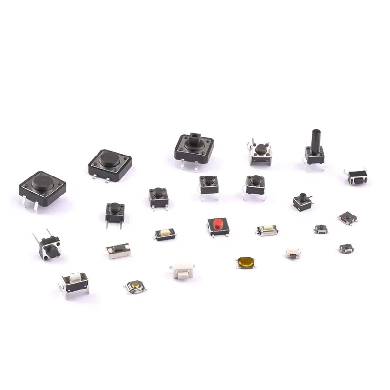 125Pcs Assorted Micro Push Button Tact Switch Kit - 25 Types, Including Reset & Mini Leaf Switches, SMD/DIP 2*4 3*6 4*4 6*6