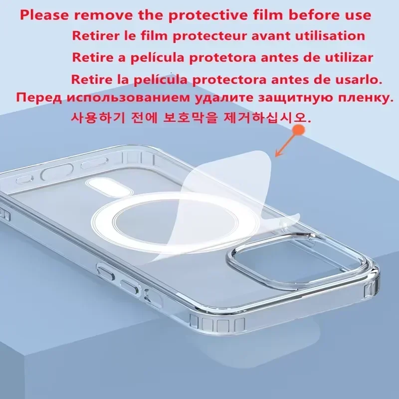 Luxury Clear Magnetic Case for iPhone 17 18 16 Pro Max 16 Plus For MagSafe Magnetic Case With Camera Control Touch Button Cover
