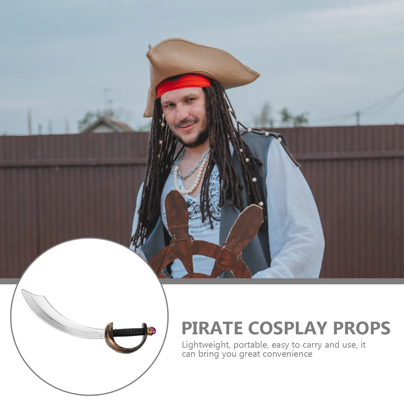 Halloween Costume Pirate Knife para crianças e adultos, favores de festa, brinquedos de espadas, performance de palco