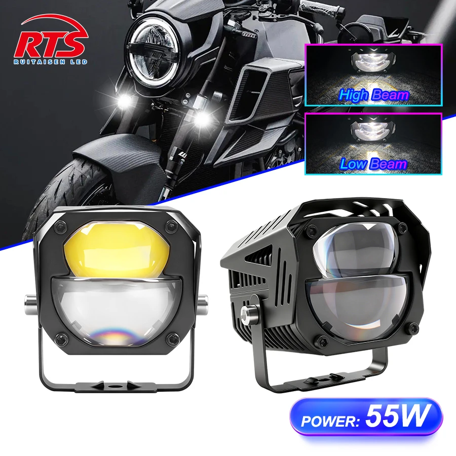 

Motorcycle Work Light White High Low Beam Auxiliary Spotlight LED Driving Head Lights For Moto SUV ATV 4X4 offRoad Universal 12V