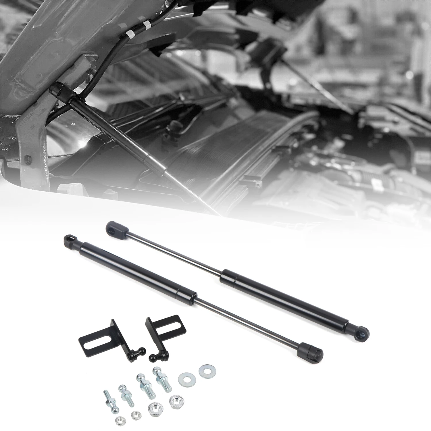 2pcs Front Bonnet Hood Strut Lift Support Bars Gas Spring Dampers Rod For Ford Puma 2019-2023 (Not for Pure Electric Version)