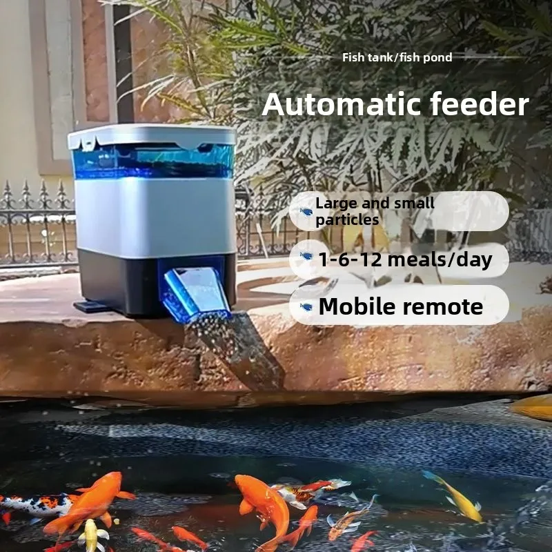 Intelligent Fish Feeder Indoor and Outdoor Fish Tank Dragon Fish Turtle Large Particle Feeder Automatic Feeder