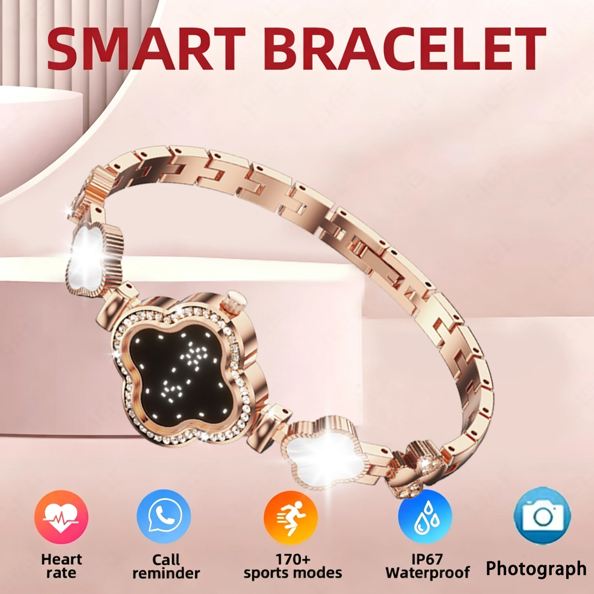 

New Ladies Smart Bracelet 5.2 Bluetooth Connection IP67 Waterproof Women's Health Heart Rate Sleep Monitoring Sports Smart Watch