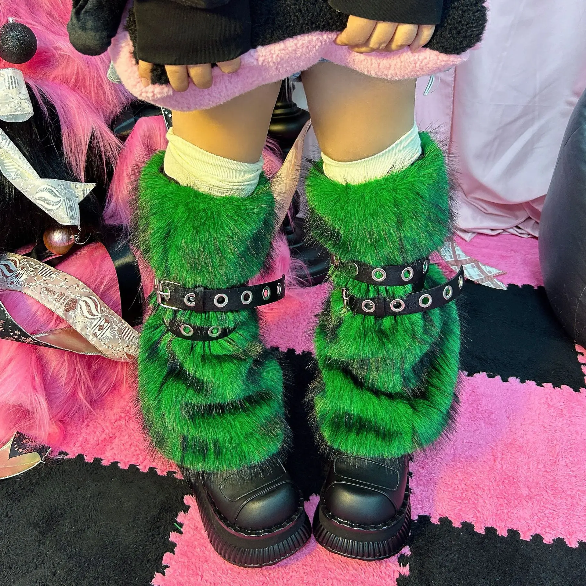 

Personalized Metal Straps Plush Leg Covers Spice Girls Accessories Wear Stockings Spot