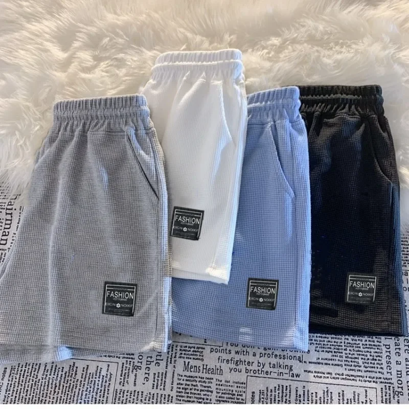 

NEW Women's Shorts High Waist Waffle Casual Sports Pants Korean Harajuku Summer Outdoor Solid Color Pockets Loose Pants