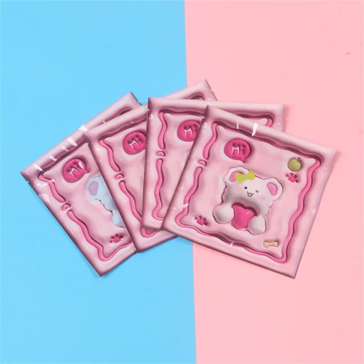 

100PCS Snowman Plastic Flat Cute 3D Ziplock Packaging Bag DIY Cartoon Clear Snack Sugar Candy Card Xmas Gifts Storage Pouches