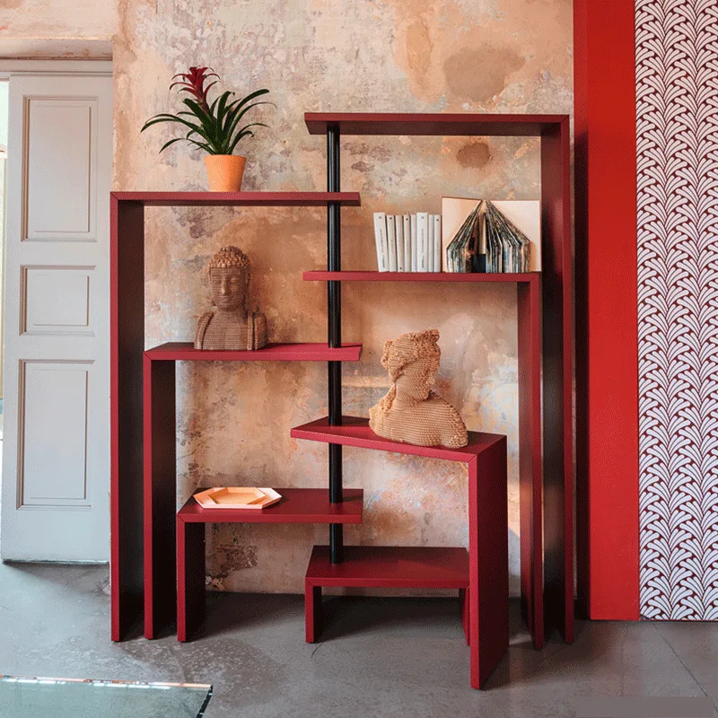 Multilayer Shelf Creative Rotatable Mobile Bookshelf Metal Storage Shelf Bogu Shelf