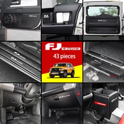 Full Car Protective Pad For Toyota FJ Cruiser Trunk Door Armrest Box Welcome Pedal Sticker Interior Modification Accessories