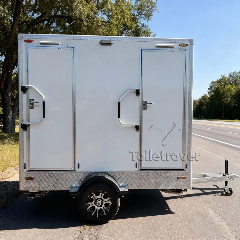

Factory Price Mobile Bathroom Trailer Triple Luxury Portable Restroom Trailer Mobile Toilet Trailer with Septic Tank