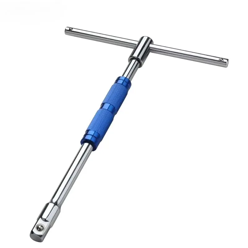 Multifunctional T-Handle Socket Wrench Set, Interchangeable Sockets and Lever Bar, Easy to Use Hand Tool for Repair Work