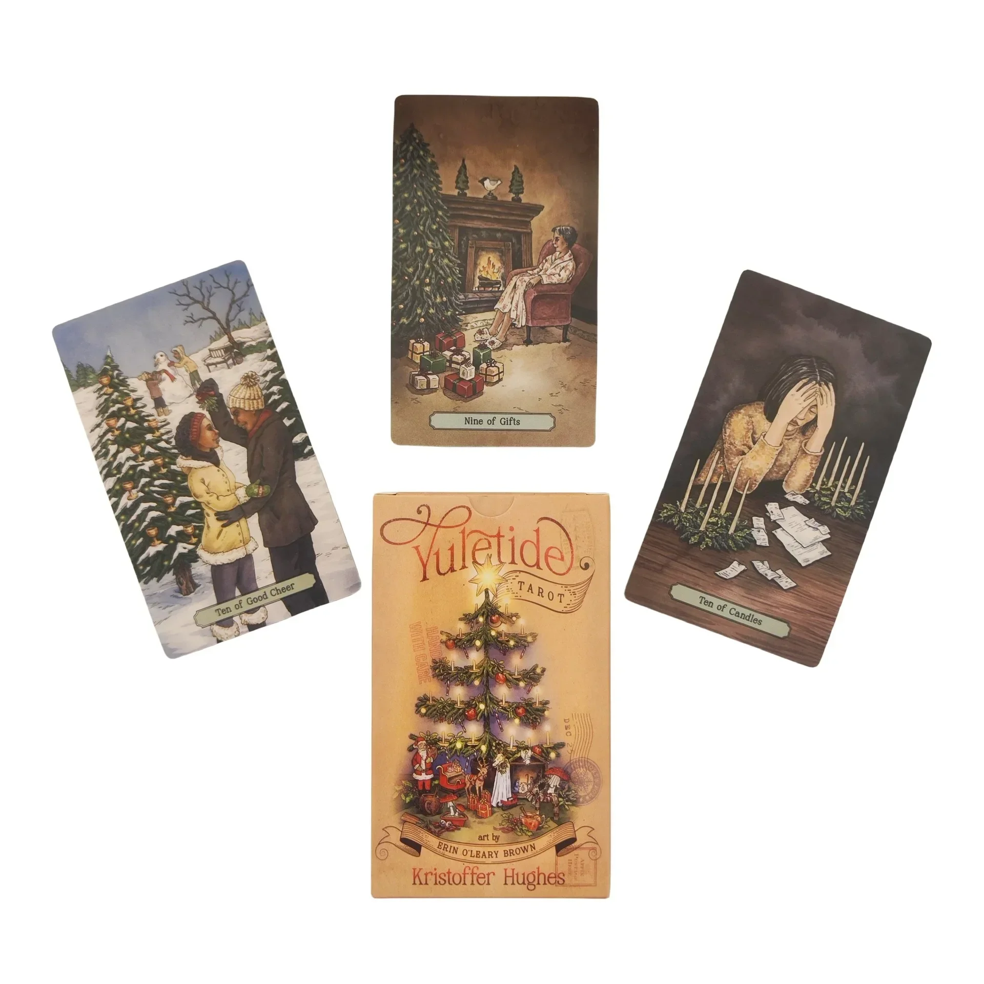 12x7cm Yuletide Tarot cards board games with paper manual