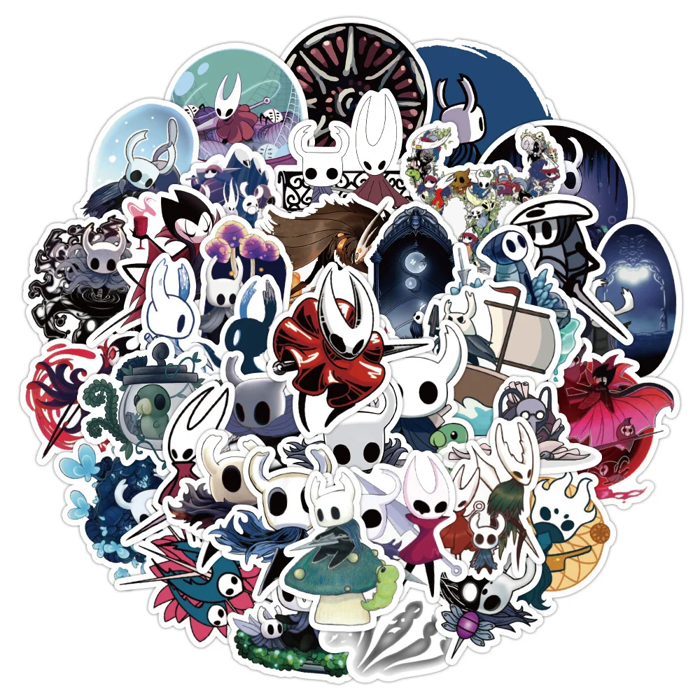 10/30/50PCS Cartoon Anime Hollow Knight Waterproof Graffiti DIY Scrapbook Skateboard Laptop Ipad Hand Account Sticker Wholesale