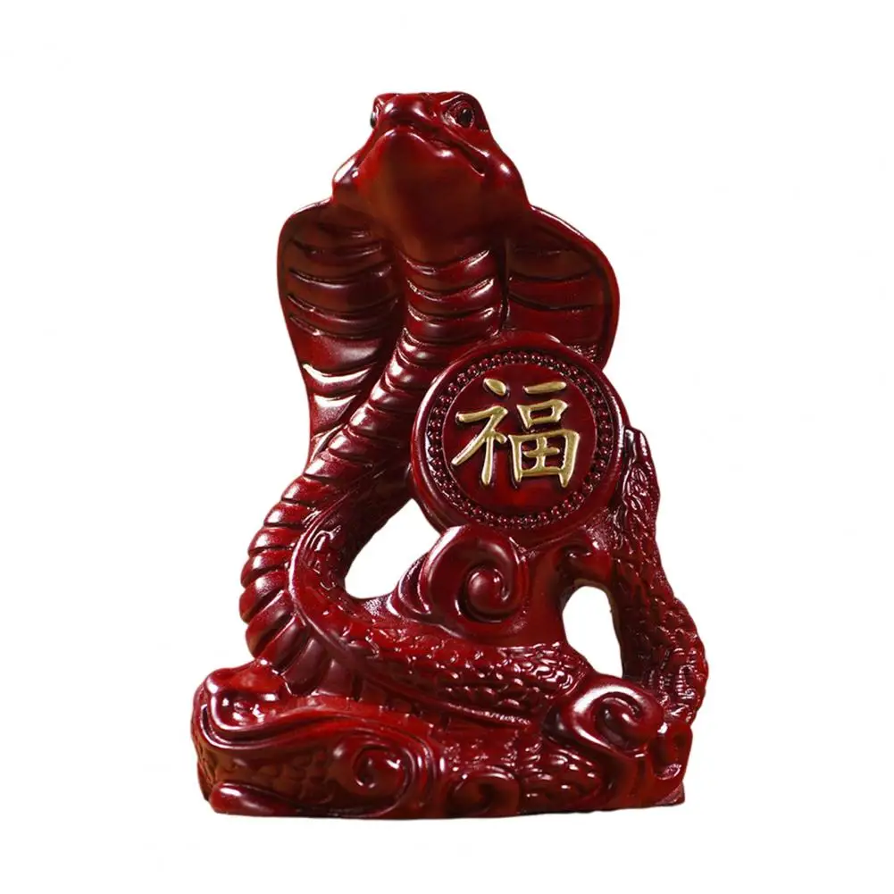 Prosperity Symbol Decor Chinese Zodiac Snake Statue Wooden Feng Shui Figurine 2025 Lunar New Year for Luck for Housewarming