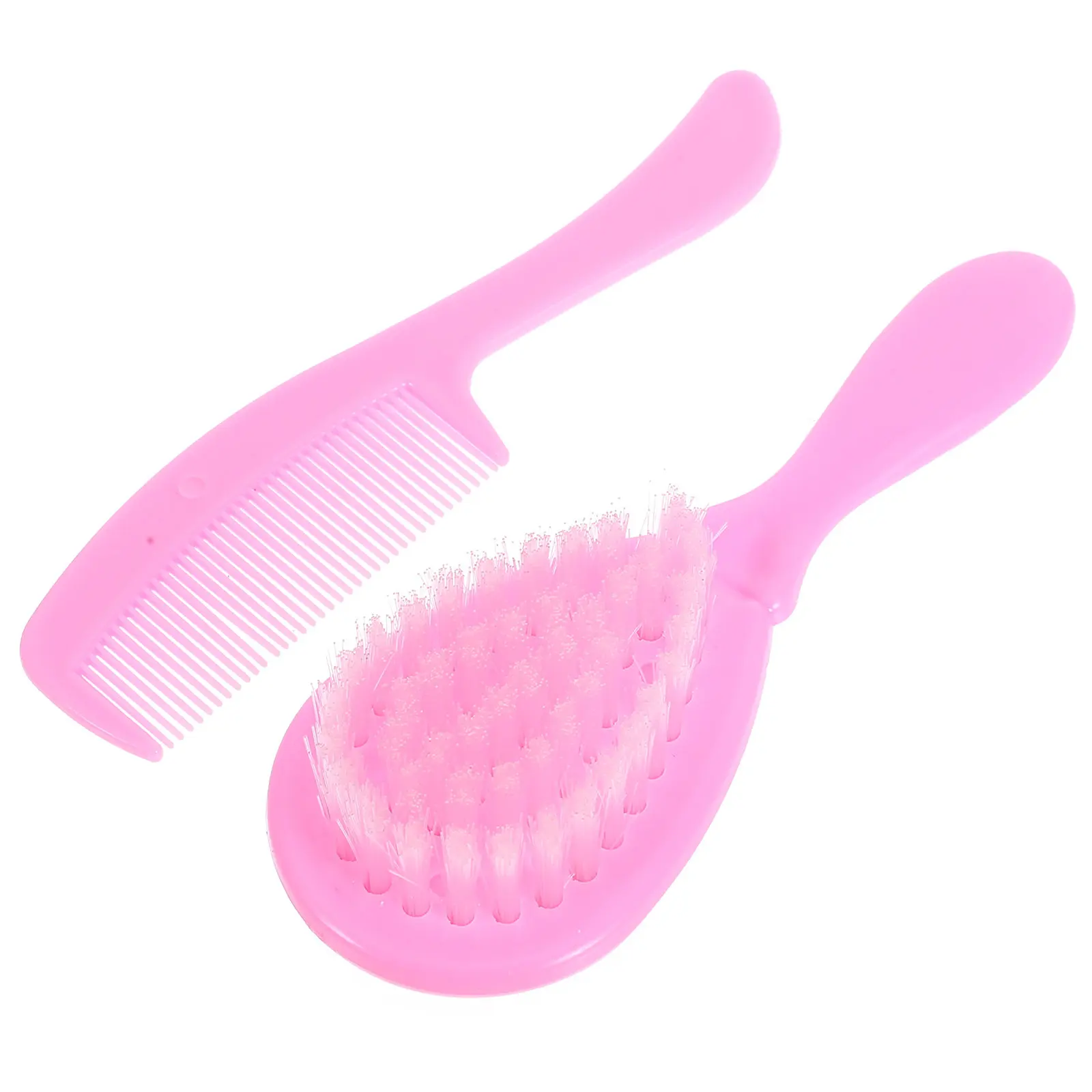 

Baby Comb Brush Set for Gentle Scalp Massage Promotes Blood Circulation Brain Development Parent Child Bonding Bright Pink
