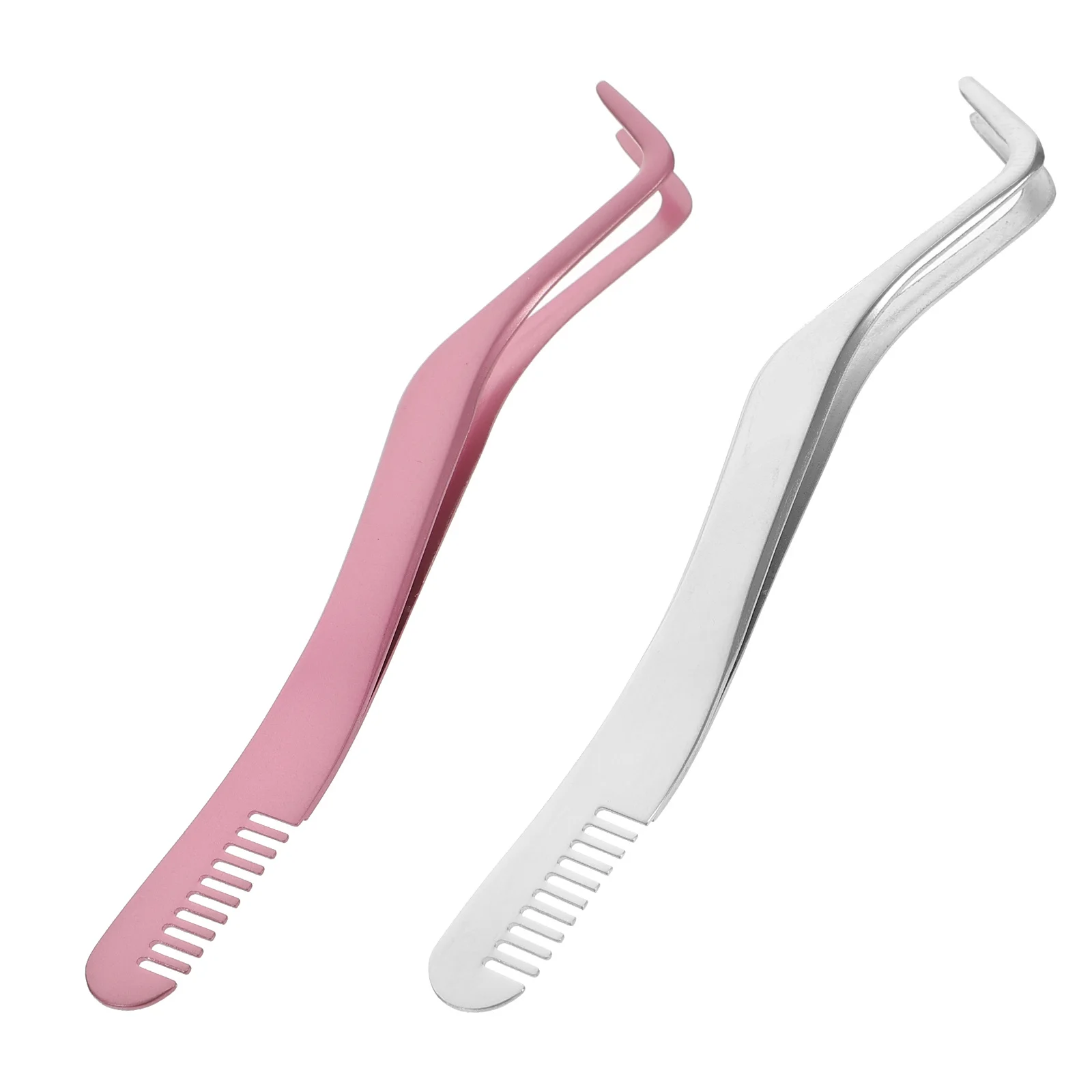 

2Pcs Lash Tweezers Small Stainless Steel Eyelash Applicator Convenient Lash Clamp Tweezers Professional Makeup Eyelash Tool
