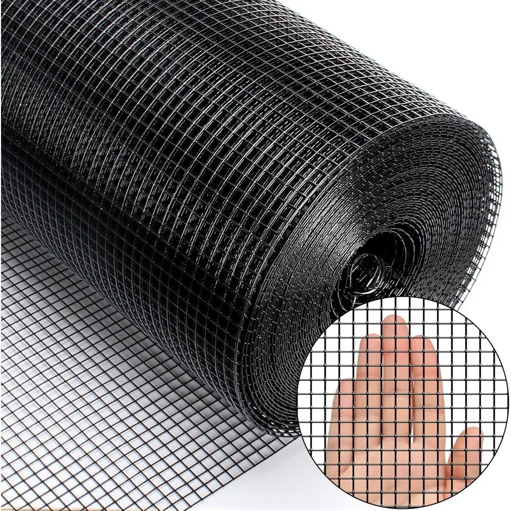 

36 x 50' 1/4 PVC Coated Welded Wire Mesh Roll for Chicken, Rabbit Cages, Black
