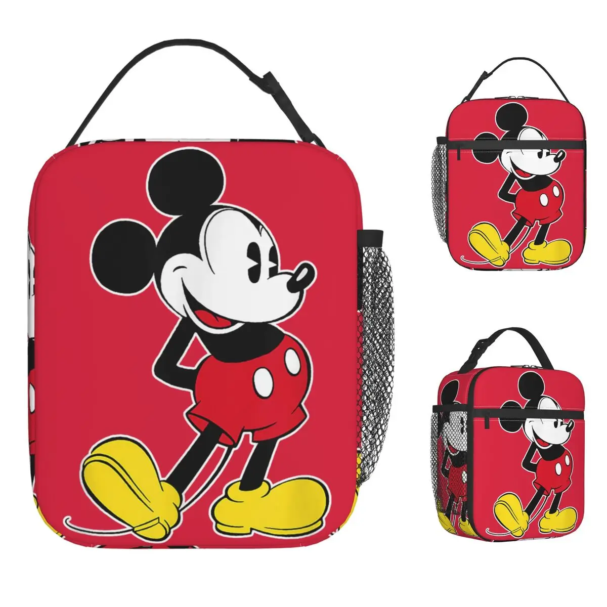 

Mickey Mouse Classic Pose Insulated Lunch Bag Portable Cartoon Lunch Container Thermal Bag Lunch Box Tote School Picnic Food Bag