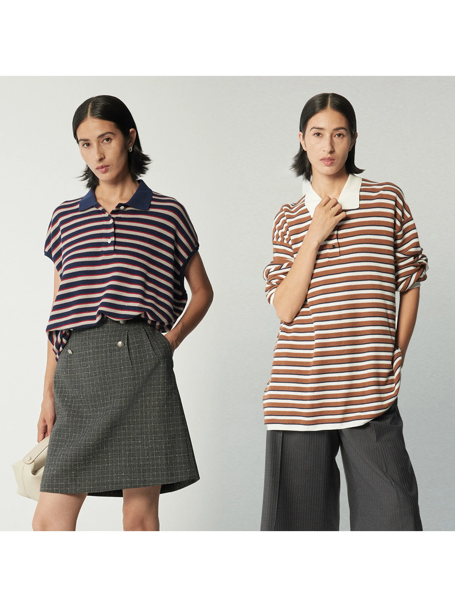 

Женская модная осенняя кофта MARIUS из шелково-хлопковой смеси, вязаная, с длинным рукавом, в полоску, стандартный крой, круглый вырез