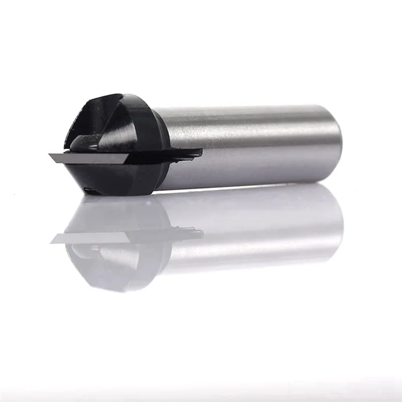 1/4Inch Shanks Carbide Spoiler V-Flute 90° Single Flute Ruter Drill Bit End Mill Woodworking Milling Cuttters Easy To Replace