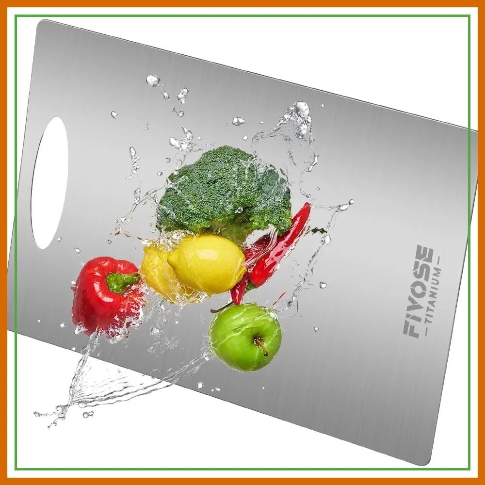 

Large 100% Pure Titanium Cutting Board, 12x18, Non Toxic, Double-Sided for Meat/Fruit/Veg, Dishwasher Safe