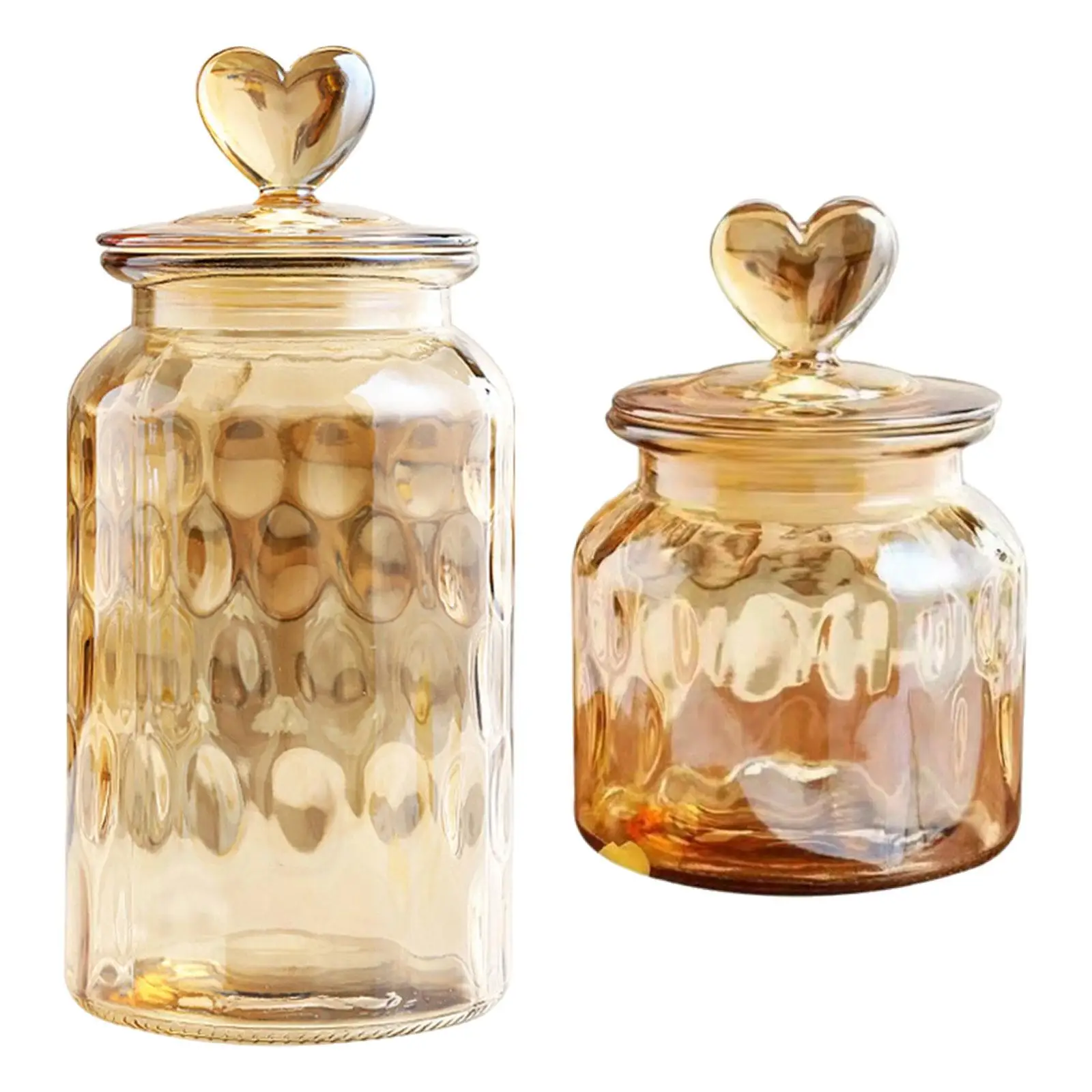 Airtight Food Jars with Lid Decorative Glass Jar Tea Canister Glass Canisters for Candy Snacks Coffee Beans Loose Tea Spice