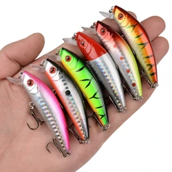 1Pcs Minnow Fishing Lure 70mm 8g 3D Eyes Crankbait wobbler Artificial Plastic Hard Bait Fishing Tackle