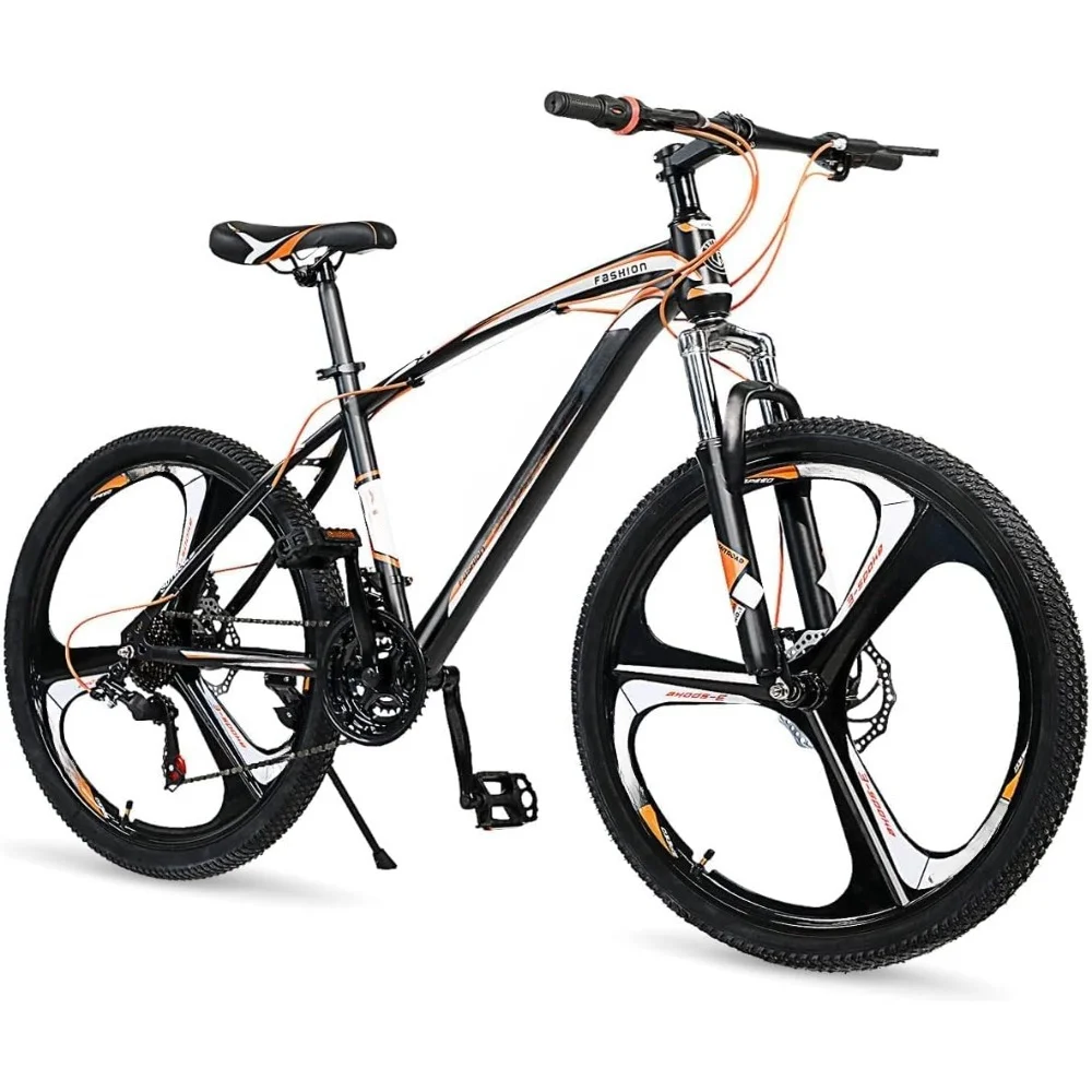 

26-inch mountain bike, carbon steel frame, 21-speed dual disc brakes, with men's and women's locking suspension forks