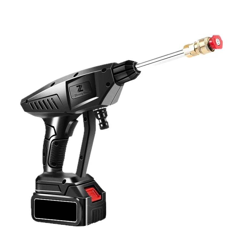 

High Pressure Cordless Lithium Car Wash Gun - 7-10m Spray Range | Alloy Nozzle & PP Hose | Portable Water Sprayer For Cleaning