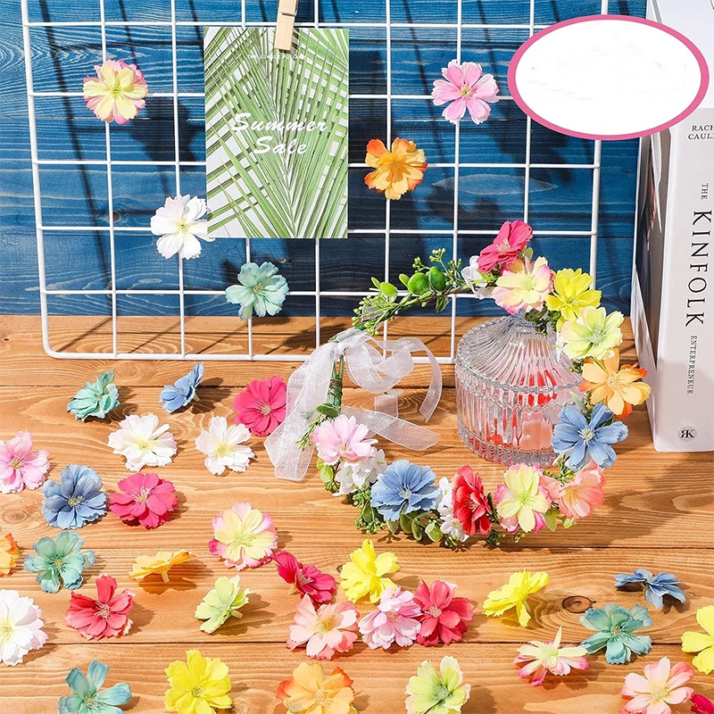 10/20Pcs Mini Artificial Flowers Silk Fake Flower Head Wedding Home Decoration Bride Hair Brooch Wreath DIY Craft Gift Accessory